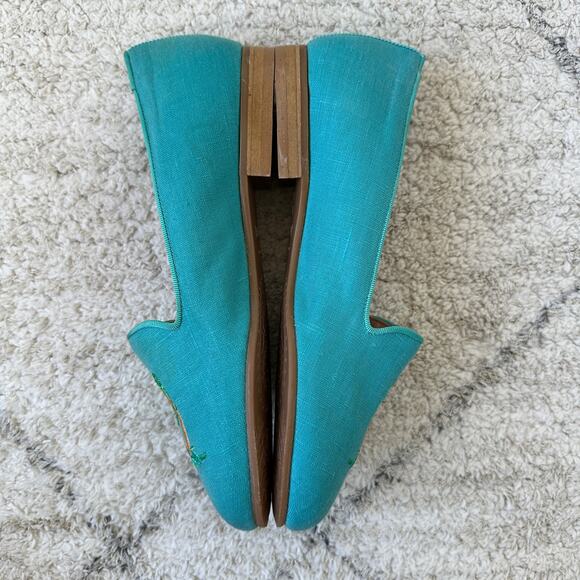 New Jon Josef Gatsby Linen Loafer Embroidered Hurricane Size 6.5 M - Picture 4 of 9